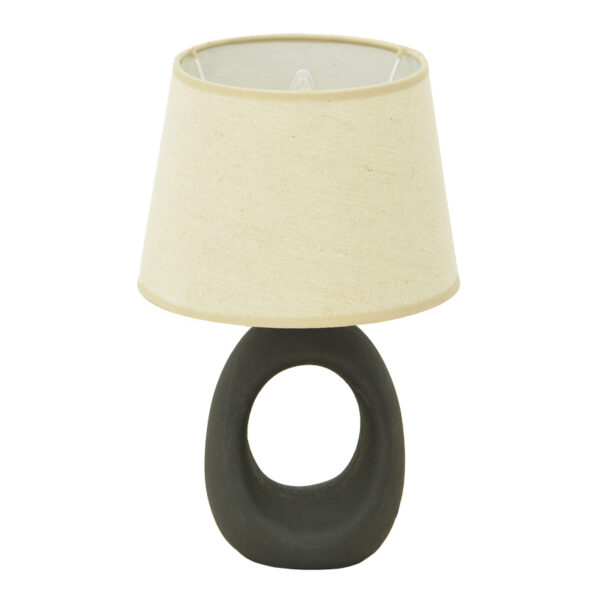 Collie Inart E14 ceramic table lamp in black-beige shade D18x29cm