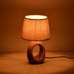 Collie Inart E14 ceramic table lamp in grey antique-beige shade D18x29cm - Слика 2