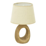 Collie Inart E14 ceramic table lamp in grey antique-beige shade D18x29cm