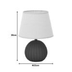 Melanie Inart E14 ceramic table lamp in beige shade D22x30cm - Слика 3