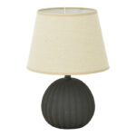 Melanie Inart E14 ceramic table lamp in black - beige shade D22x30cm