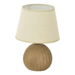 Melanie Inart E14 ceramic table lamp in grey antique - beige shade D22x30cm