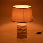 Wabbi Inart E27 ceramic table lamp in beige shade D28x41cm - Image 2