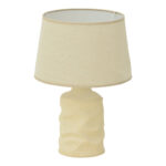 Wabbi Inart E27 ceramic table lamp in beige shade D28x41cm