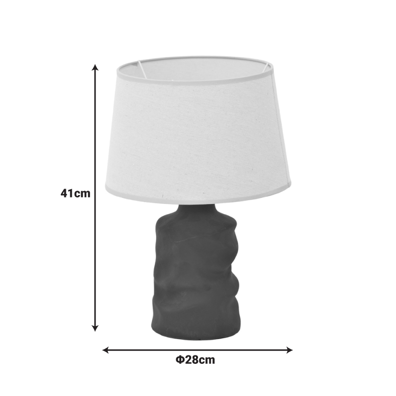 387-000017-2 Wabbi Inart E27 ceramic table lamp in black-beige shade D28x41cm - Image 3