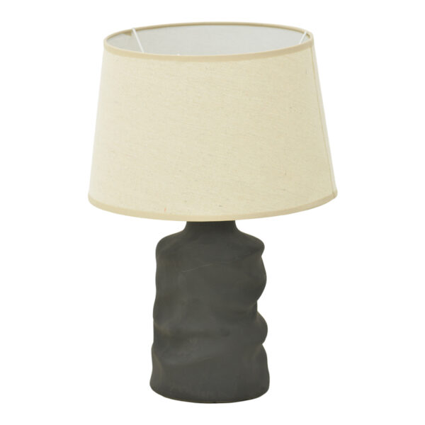 Wabbi Inart E27 ceramic table lamp in black-beige shade D28x41cm