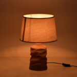 Wabbi Inart E27 ceramic table lamp in grey antique-beige shade D28x41cm - Image 2