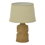 Wabbi Inart E27 ceramic table lamp in grey antique-beige shade D28x41cm
