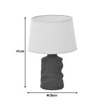 Wabbi Inart E27 ceramic table lamp in grey antique-beige shade D28x41cm - Image 3
