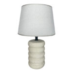 Graike Inart E27 ceramic table lamp in beige shade D26x37cm