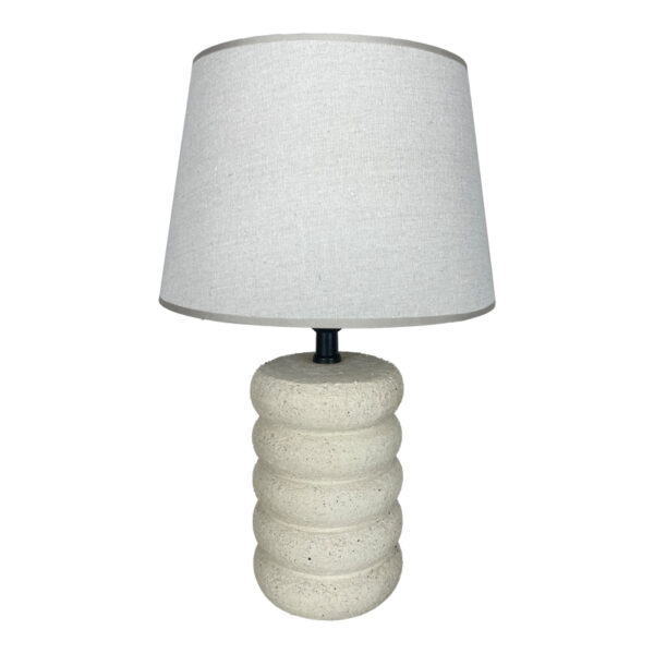 Graike Inart E27 ceramic table lamp in beige shade D26x37cm