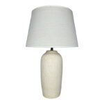 Barout Inart E27 ceramic table lamp in beige shade D40x62cm