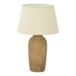 Barout Inart E27 ceramic table lamp in grey antique -beige shade D40x62cm