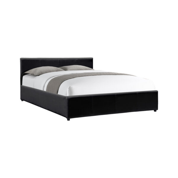 Dellia bed with storage space pu black 120x200cm