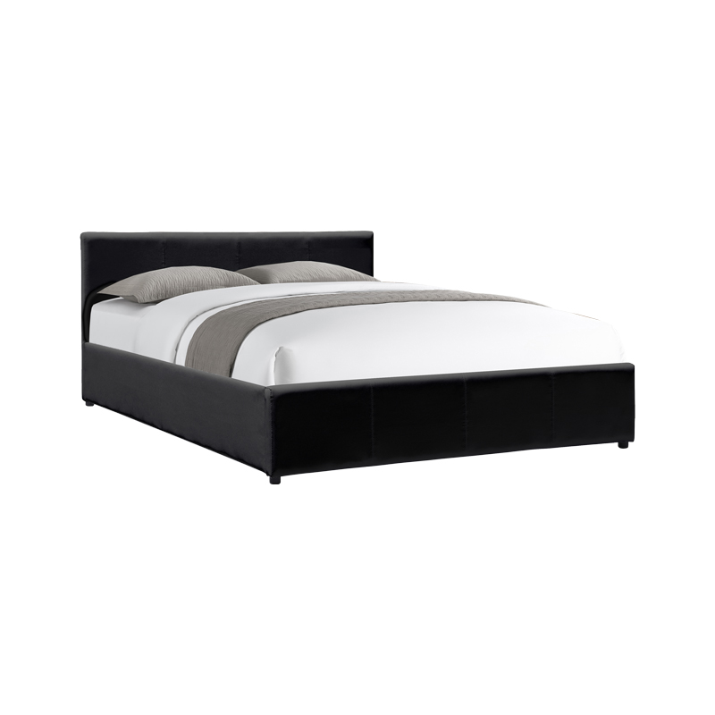 388-000001 Dellia bed with storage space pu black 120x200cm - Image 1