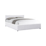 Dellia bed with storage space pu white 120x200cm