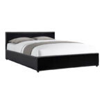 Dellia bed with storage space pu black 150x200cm