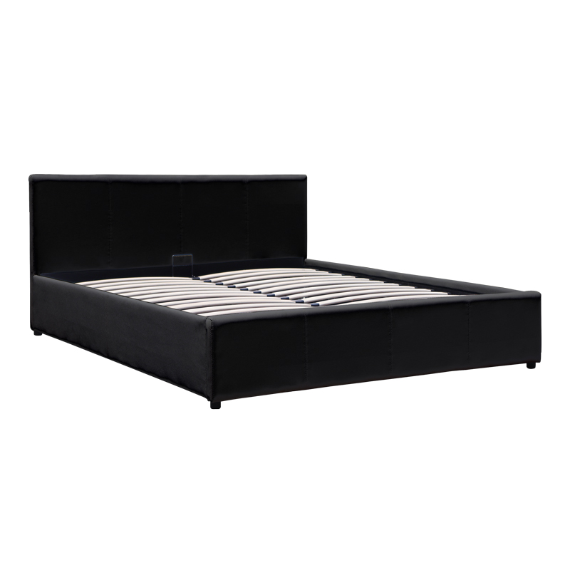 388-000003-2 Dellia bed with storage space pu black 150x200cm - Image 3