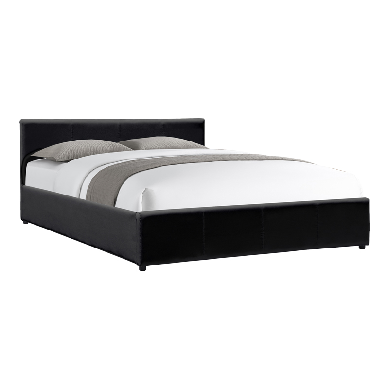388-000003 Dellia bed with storage space pu black 150x200cm - Image 1