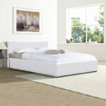 Dellia bed with storage space pu white 150x200cm - Image 2