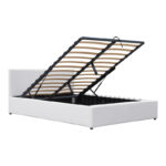Dellia bed with storage space pu white 150x200cm - Image 3