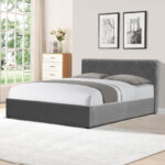 Dreamie bed with storage space, velvet, anthracite 160x200cm - Image 2