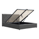 Dreamie bed with storage space, velvet, anthracite 160x200cm - Image 3