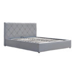 Dreamie bed with storage space, velvet, grey 160x200cm - Слика 4