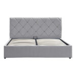 Dreamie bed with storage space, velvet, grey 160x200cm - Слика 5