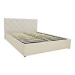 Dreamie bed with storage space, fabric, beige 160x200cm - Image 4