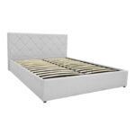 Dreamie bed with storage space, fabric, grey 160x200cm - Image 4