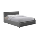 Huga bed with storage space, velvet, anthracite 120x200cm