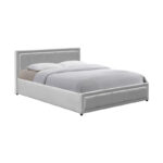 Huga bed with storage space, velvet, grey120x200cm