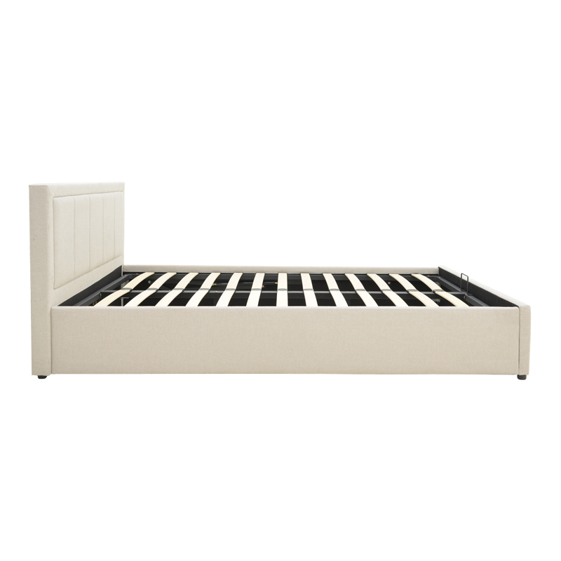 388-000011-4 Huga bed with storage space, beige fabric 120x200cm - Слика 5