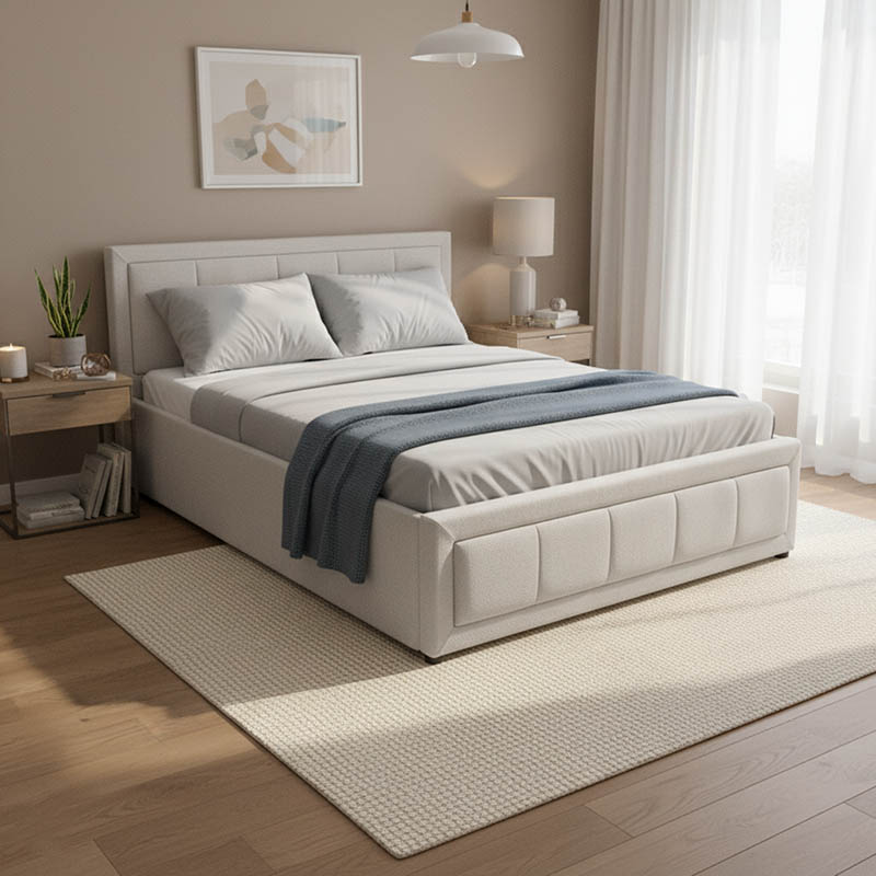 388-000012-1 Huga bed with storage space, grey fabric 120x200cm - Слика 2