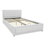 Huga bed with storage space, grey fabric 120x200cm - Слика 4