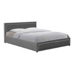 Huga bed with storage space, velvet, anthracite 160x200cm