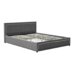 Huga bed with storage space, velvet, anthracite 160x200cm - Слика 4