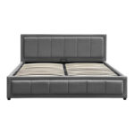 Huga bed with storage space, velvet, anthracite 160x200cm - Слика 5