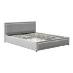 Huga bed with storage space, velvet, grey 160x200cm - Слика 4
