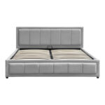 Huga bed with storage space, velvet, grey 160x200cm - Слика 5