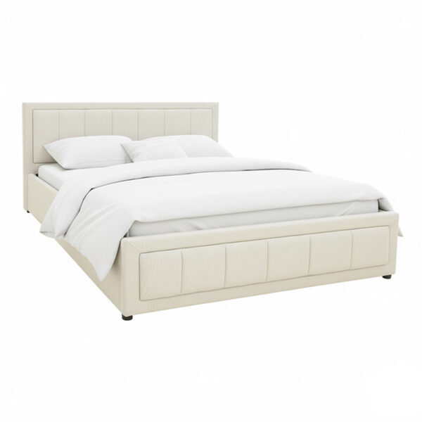 Huga bed with storage space, fabric beige 160x200cm