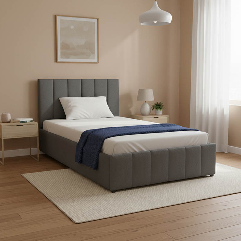 388-000017-1 Snuggle  bed with storage space, velvet, anthracite 120x200cm - Слика 2