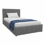Snuggle  bed with storage space, velvet, anthracite 120x200cm