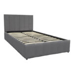 Snuggle  bed with storage space, velvet, anthracite 120x200cm - Слика 3