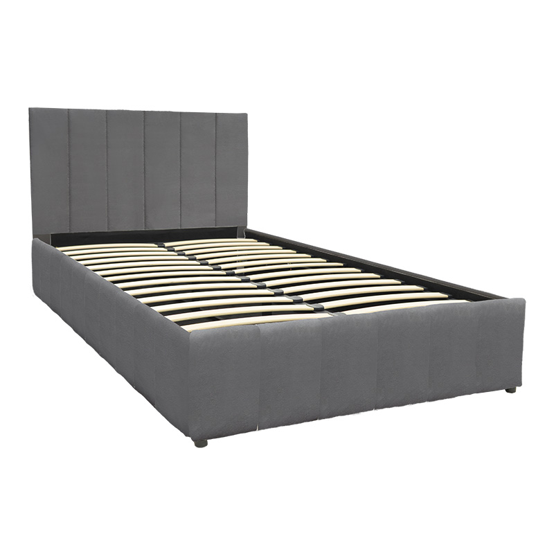 388-000017-2 Snuggle  bed with storage space, velvet, anthracite 120x200cm - Слика 3