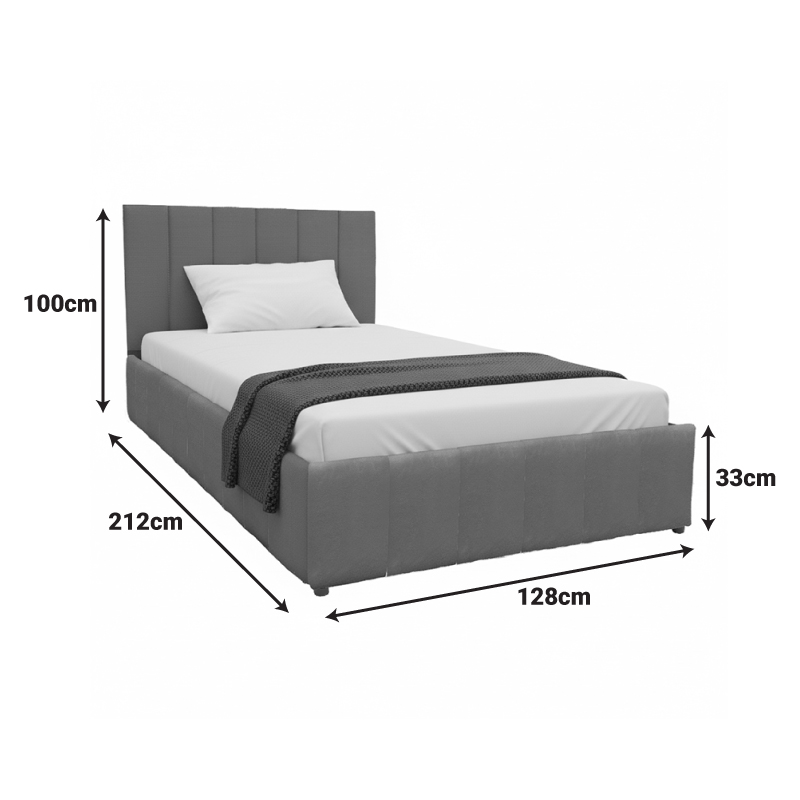 388-000017-3 Snuggle  bed with storage space, velvet, anthracite 120x200cm - Слика 4