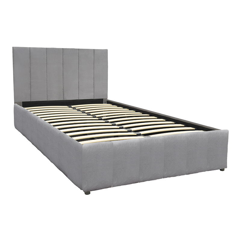 388-000018-3 Snuggle  bed with storage space, velvet, grey 120x200cm - Image 4