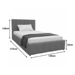 Snuggle  bed with storage space, velvet, grey 120x200cm - Image 5