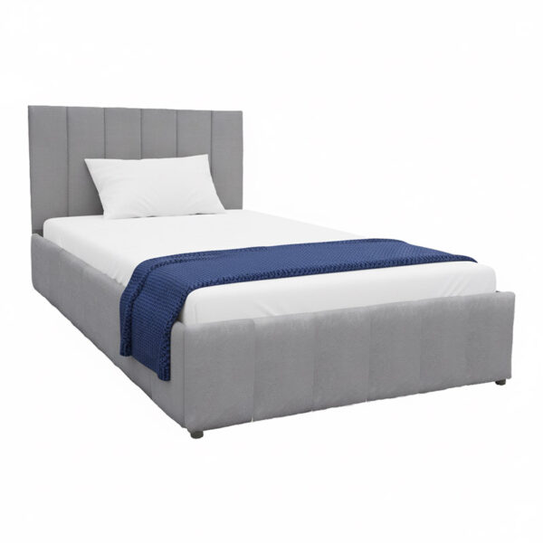 Snuggle  bed with storage space, velvet, grey 120x200cm